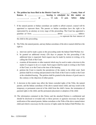 Form 210 Indian Child Welfare Act Notice of the Proceeding to Parents, Indian Custodians, and Tribe - Kansas, Page 3