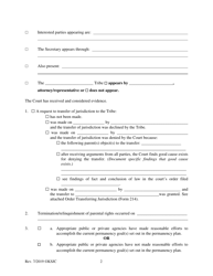 Form 221.1 Indian Child Welfare Act Permanency Hearing Order for Child in Need of Care Post-termination - Kansas, Page 2