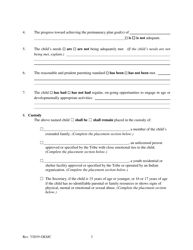 Form 221.1 Indian Child Welfare Act Permanency Hearing Order for Child in Need of Care Post-termination - Kansas, Page 3