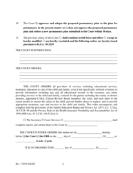 Form 221.1 Indian Child Welfare Act Permanency Hearing Order for Child in Need of Care Post-termination - Kansas, Page 6