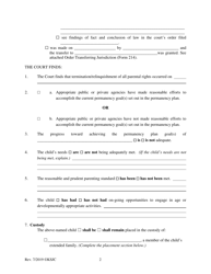 Form 221.4 Indian Child Welfare Act Permanency Hearing Order Post-termination Based on the Citizen Review Board Hearing for Another Planned Permanent Living Arrangement - Kansas, Page 2