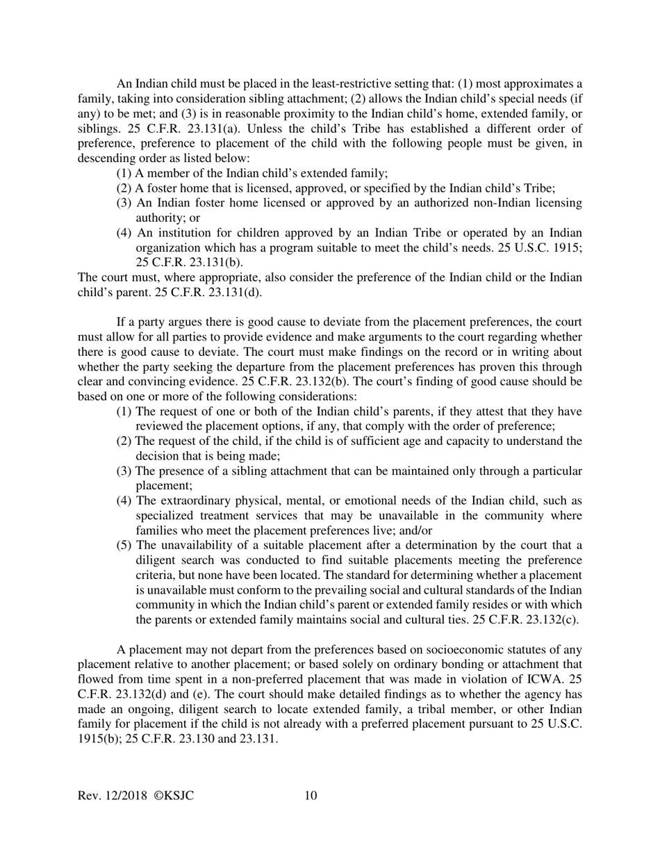 Form 218 Indian Child Welfare Act Combined Journal Entry and Order of Rehearing of Disposition - Kansas, Page 10