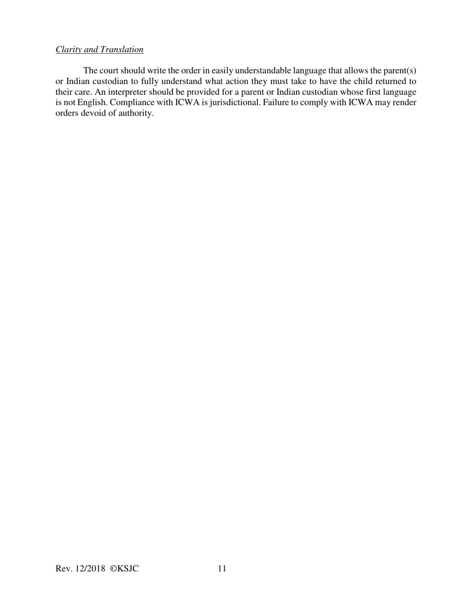 Form 218 Indian Child Welfare Act Combined Journal Entry and Order of Rehearing of Disposition - Kansas, Page 11