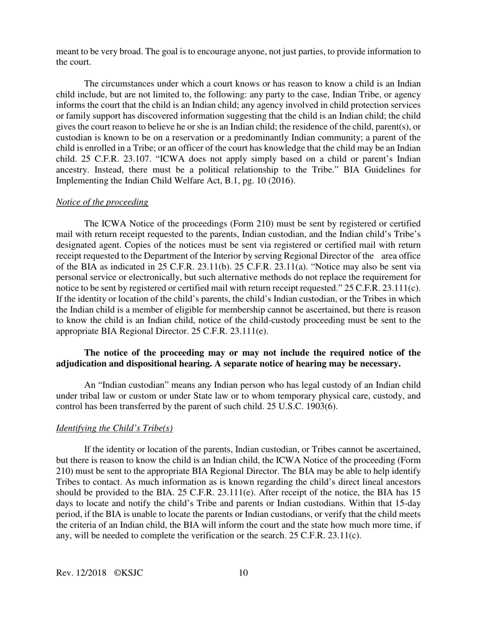 Form 216.1 Indian Child Welfare Act Journal Entry and Orders of Adjudication and Disposition - Kansas, Page 10