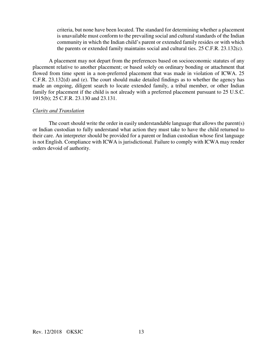 Form 216.1 Indian Child Welfare Act Journal Entry and Orders of Adjudication and Disposition - Kansas, Page 13