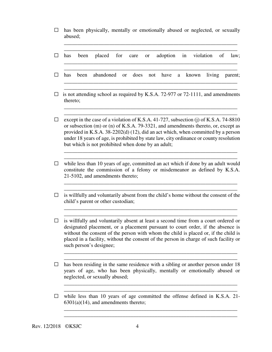 Form 216.1 Indian Child Welfare Act Journal Entry and Orders of Adjudication and Disposition - Kansas, Page 4