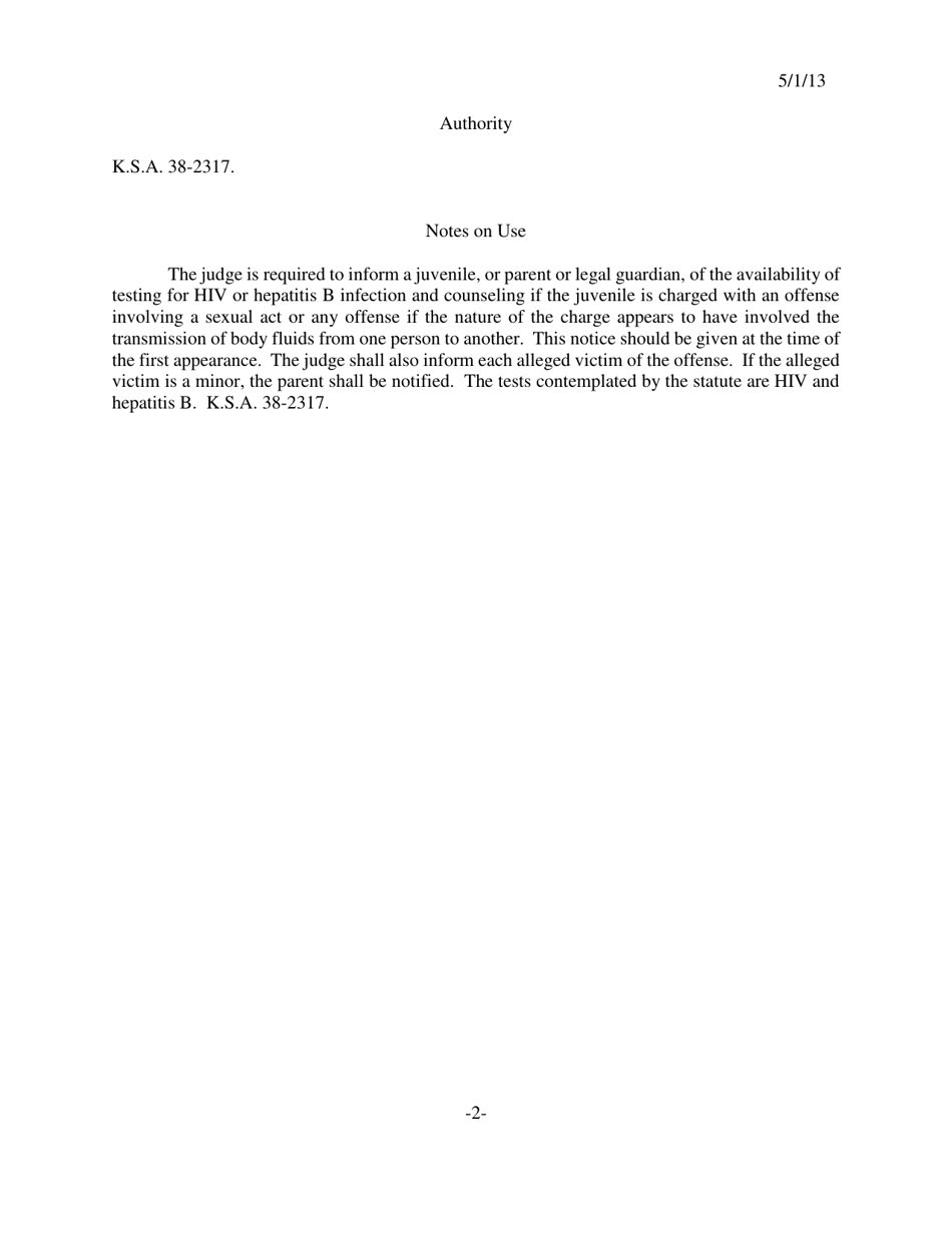Form 319 Infectious Disease Advisory - Kansas, Page 2
