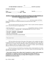 Document preview: Form 331 Journal Entry of Hearing on Motion to Designate Proceedings as Extended Jurisdiction Juvenile Prosecution - Kansas