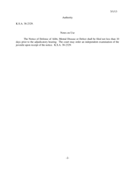 Form 332 Notice of Defense of Alibi, Mental Disease or Defect - Kansas, Page 2