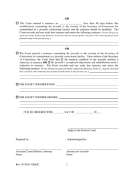 Form 373 Modification of Sentence Order - Kansas, Page 2