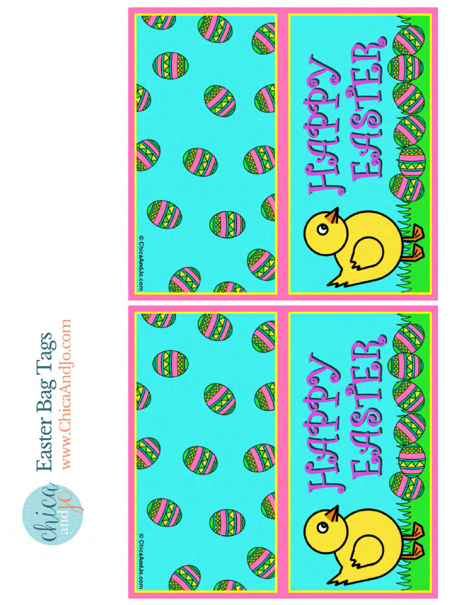 Easter Bag Tag Templates - Chica and Jo