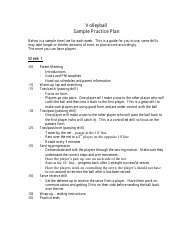 Document preview: Sample Volleyball Practice Plan
