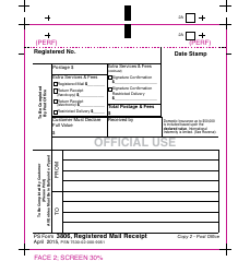 PS Form 3806 Registered Mail Receipt, Page 2