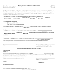 Form PPS5350 Agency Consent to Adoption of Minor Child - Kansas