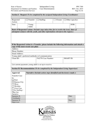 Document preview: Form PPS7300 Independent Living Case Determination - Kansas