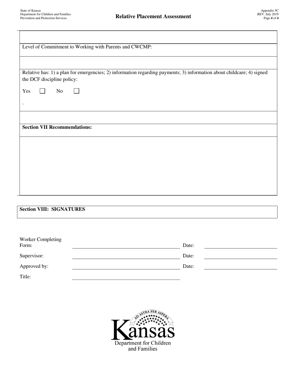 Appendix 5C Relative Placement Assessment - Kansas, Page 4