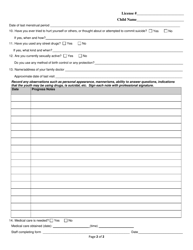 Form FCL055 Health Checklist for Emergency/Temporary Care - Kansas, Page 2