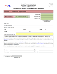 Form TC95-627 Transportation Network Company Authority Application - Kentucky, Page 6