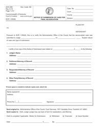 Form AOC-280 Notice of Submission of Case for Final Adjudication - Kentucky