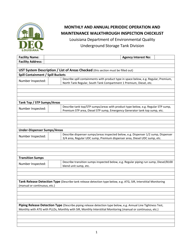 Monthly and Annual Periodic Operation and Maintenance Walkthrough Inspection Checklist - Louisiana