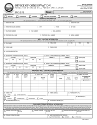 Document preview: Form UIC-2 FS Formation Storage Well Permit Application - Louisiana