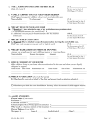 Form GS-016 Child Support Affidavit - Maine, Page 2
