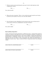 Form WCB-260 Application for Predetermination of Independent Contractor Status to Establish Conclusive Presumption - Maine, Page 3