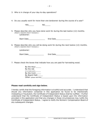 Form WCB-262 Application for a Certificate of Independent Status - Maine, Page 2