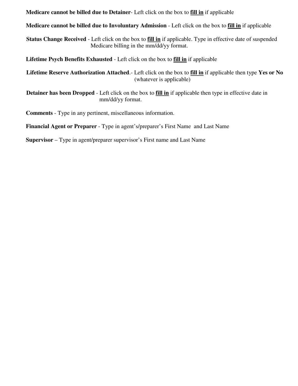 Instructions for Form DHMH-615 Medicare Admission - Maryland, Page 2