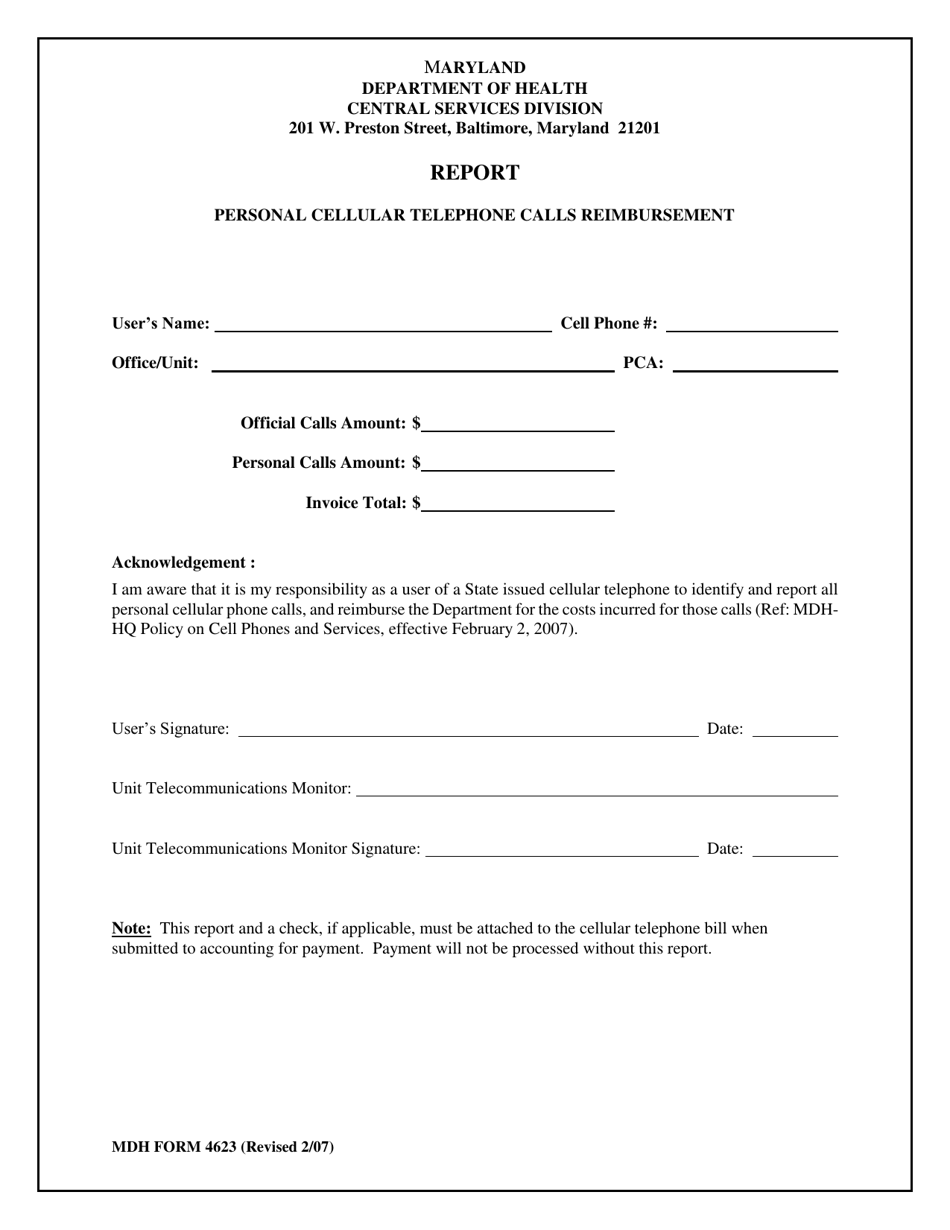 MDH Form 4623 - Fill Out, Sign Online and Download Printable PDF ...