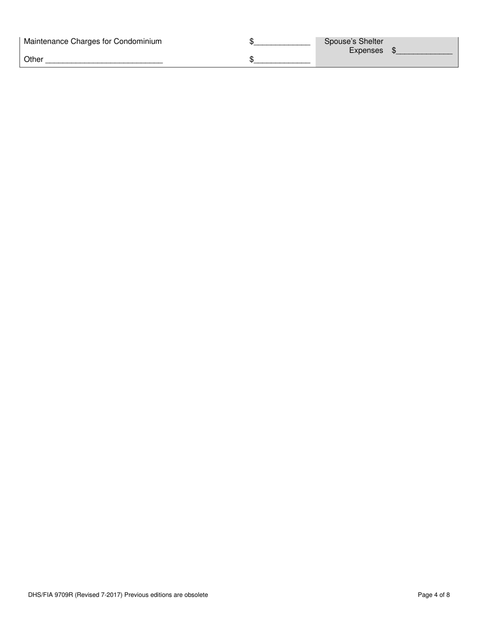 Form DHS / FIA9709R Long-Term Care / Waiver Medical Assistance Redetermination Application - Maryland, Page 6