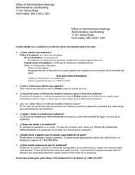 Formulario DHR/FIA334 Solicitud De Audiencia - Maryland (Spanish), Page 2