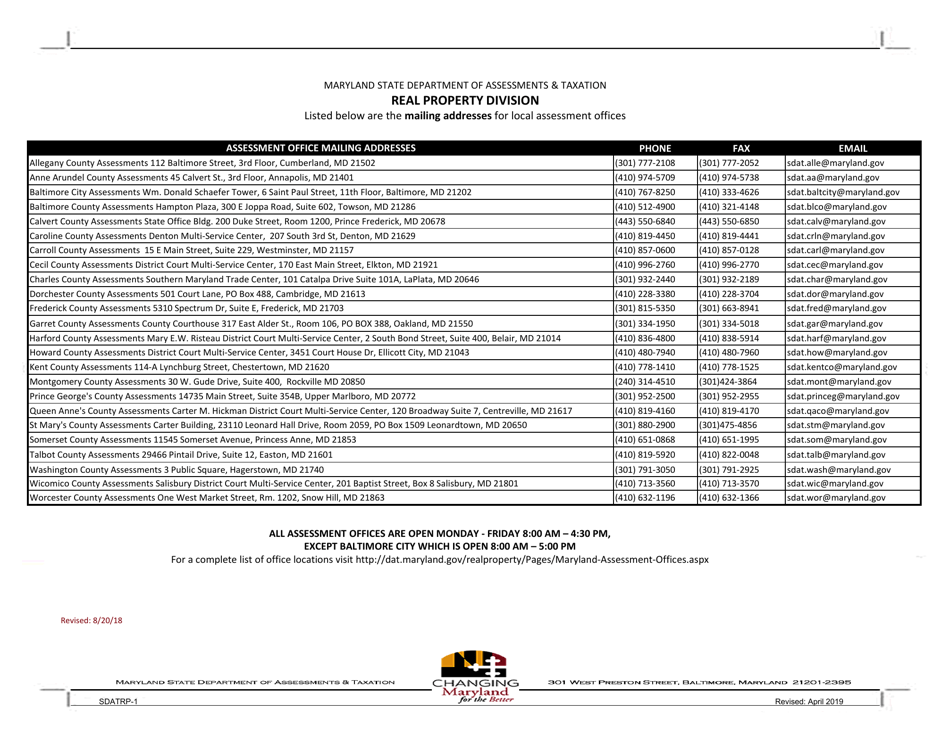 Form SDATRP_1 Assessment Exemption for an Improvement Required for the Health or Medical Condition of a Resident - Maryland, Page 2