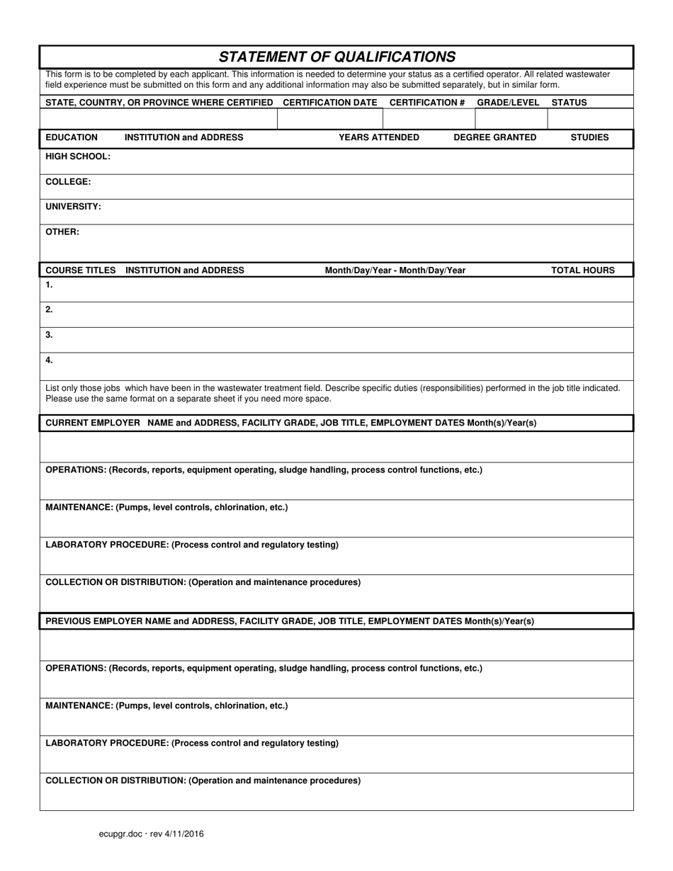 Massachusetts Application for Wastewater Treatment Plant Operator ...