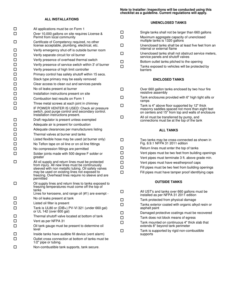Form FP-056 (1) Application for Permit, Permit, and Certificate of Completion for the Installation or Alteration of Fuel Oil Burning Equipment and the Storage of Fuel Oil - Massachusetts, Page 2