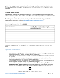Application Update/Change Form - Housing Selections - Massachusetts, Page 2