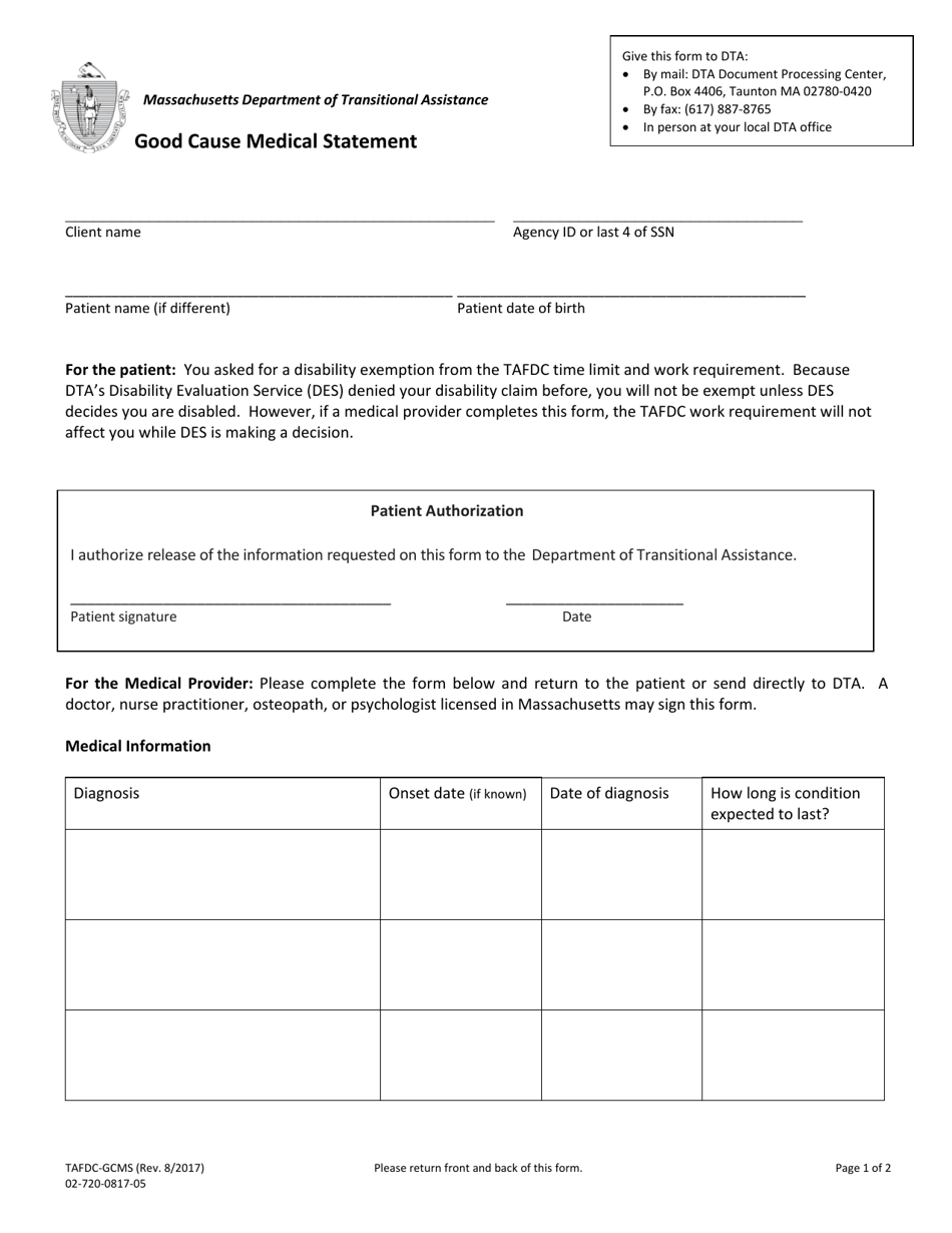 Form TAFDC-GCMS - Fill Out, Sign Online and Download Printable PDF ...