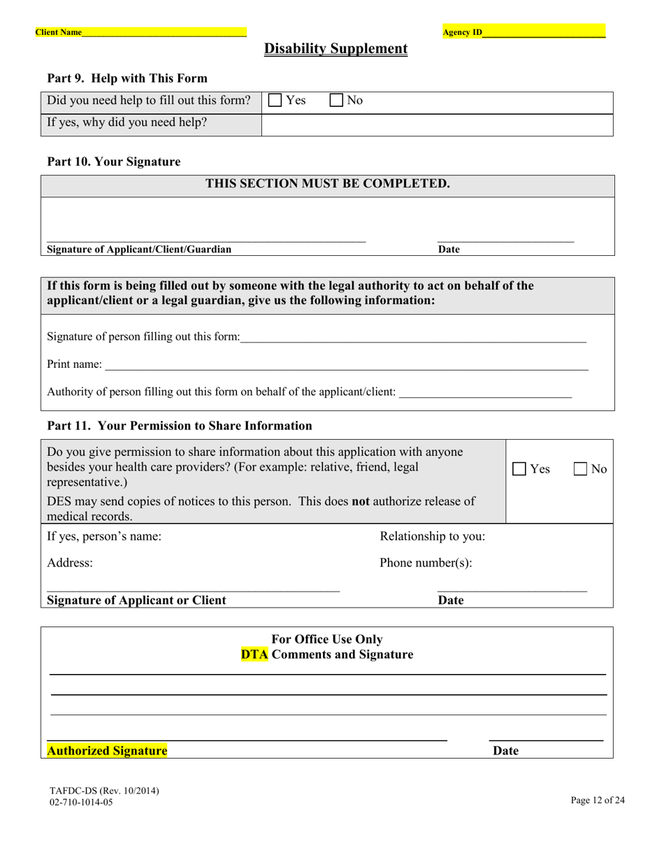 Form TAFDCDS Fill Out, Sign Online and Download Printable PDF