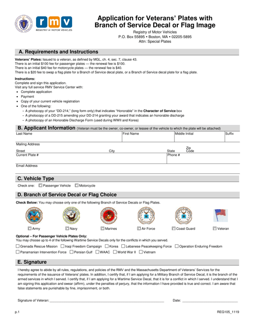 Form REG105  Printable Pdf