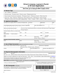 Form LIC100 Driver&#039;s License, Learner&#039;s Permit or Id Card Application - Massachusetts