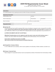 Document preview: Form EVR102 Evr Fid Requirements Cover Sheet - Massachusetts