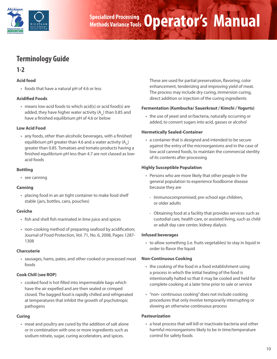 Proposal for Specialized Food Processing - Michigan, Page 10