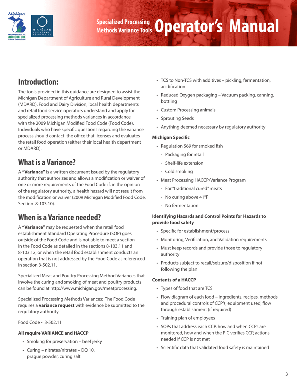 Proposal for Specialized Food Processing - Michigan, Page 3