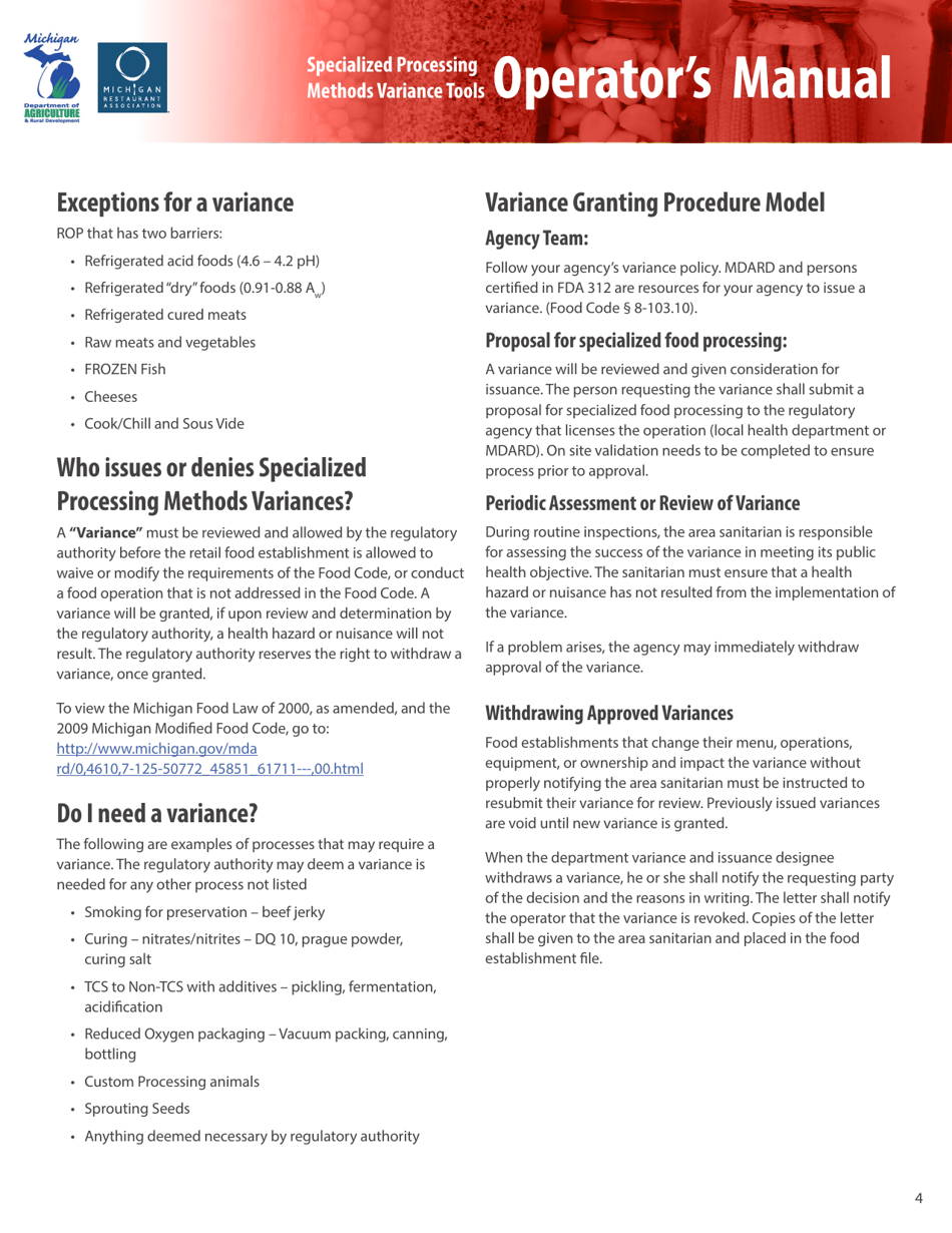 Proposal for Specialized Food Processing - Michigan, Page 4