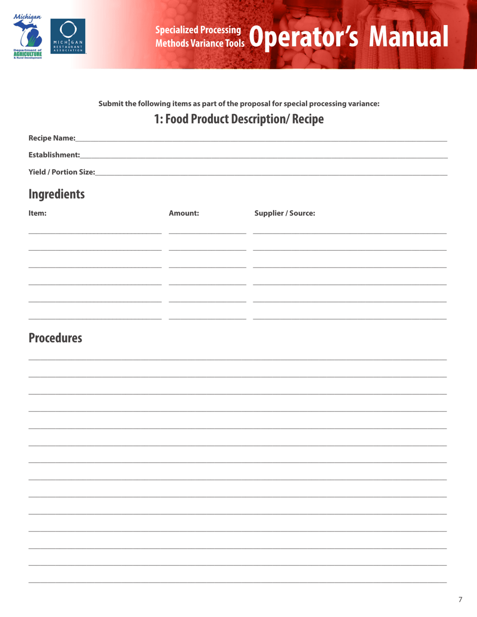 Proposal for Specialized Food Processing - Michigan, Page 7