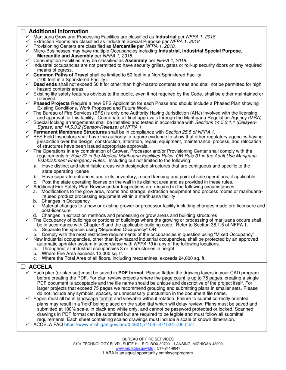 Marijuana Plan Review Checklist - Michigan, Page 2
