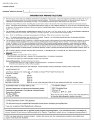 Form CSCL/CD-515 Certificate of Amendment to the Articles of Incorporation for Use by Domestic Profit and Nonprofit Corporations - Michigan, Page 4