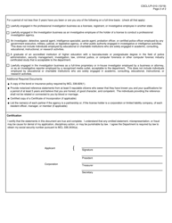 Form CSCL/LPI-010 Application for Professional Investigator, Branch License &amp; Relicensure - Michigan, Page 2
