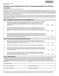 Document preview: Form 5446 Request for New Certification for Use of a Computerized Assessment Roll by a Local Unit - Michigan