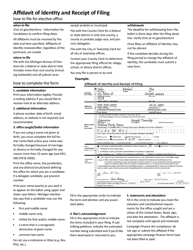 Document preview: Form ED-104 Affidavit of Identity and Receipt of Filing - Michigan